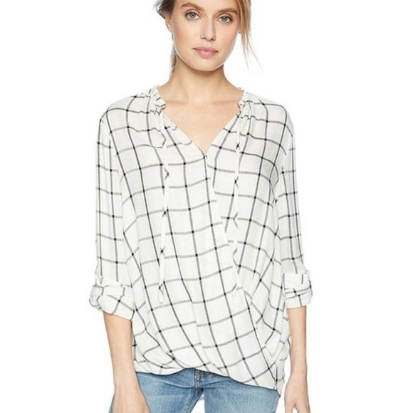 Vintage America Tops - Vintage America Tiffany Plaid Crossover Flannel Surplice Wrap Top XS NWT